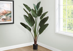 Artificial Plant, 83" Tall, Indoor, Decorative, Floor, Palm Tree, Real Touch, Green Leaves, Black Pot