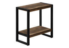 Accent Table, Side, End, Nightstand, Lamp, Living Room, Bedroom, Brown Laminate, Black Metal, Industrial