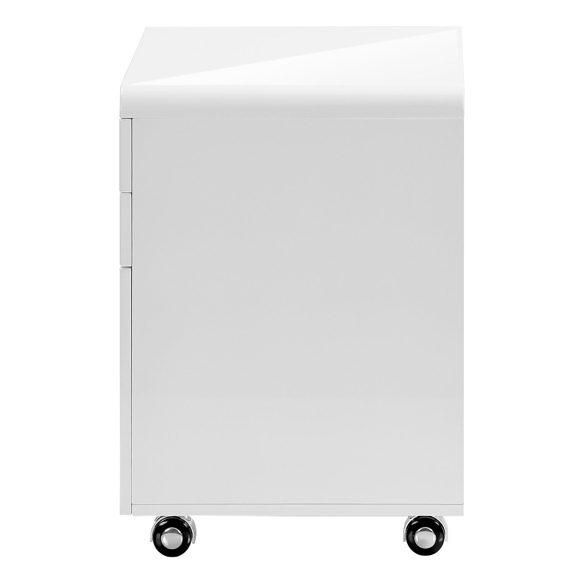 File Cabinet, Rolling Mobile, Storage Drawers, Printer Stand, Office, Work, Glossy White Laminate, Contemporary, Modern