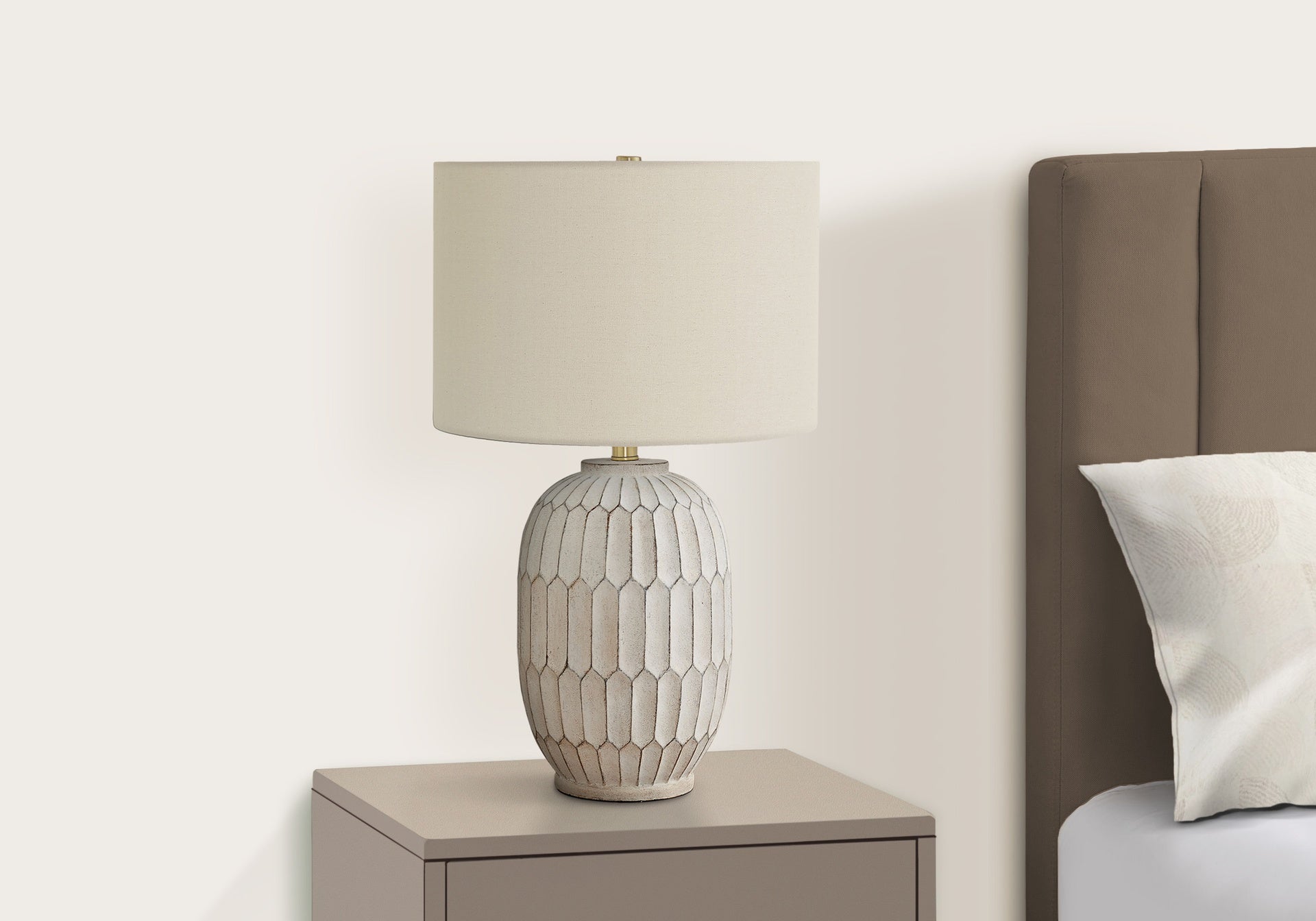 Lighting, 24"h, Table Lamp, Cream Resin, Ivory / Cream Shade, Transitional