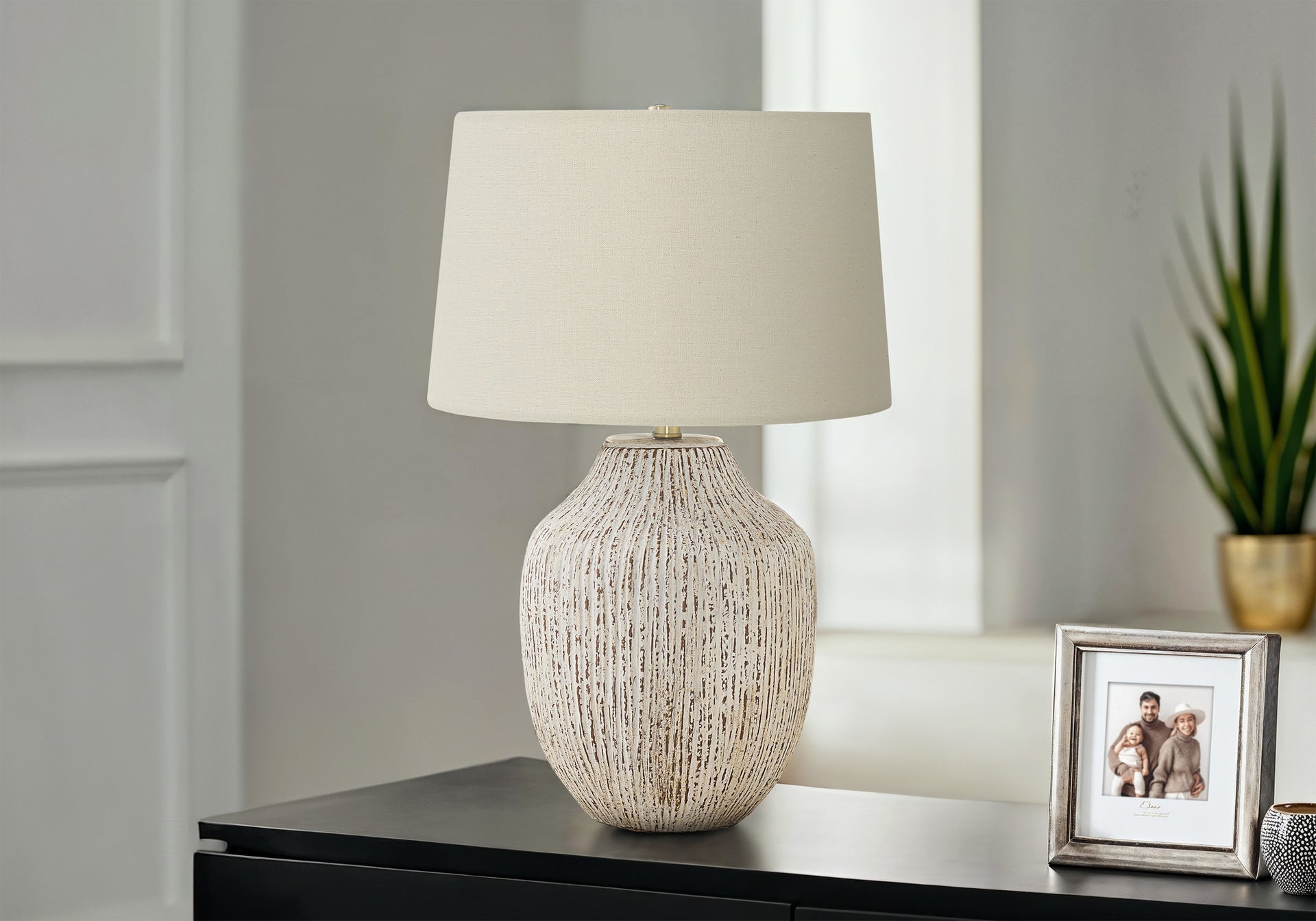 Lighting, 26"h, Table Lamp, Cream Ceramic, Ivory / Cream Shade, Transitional