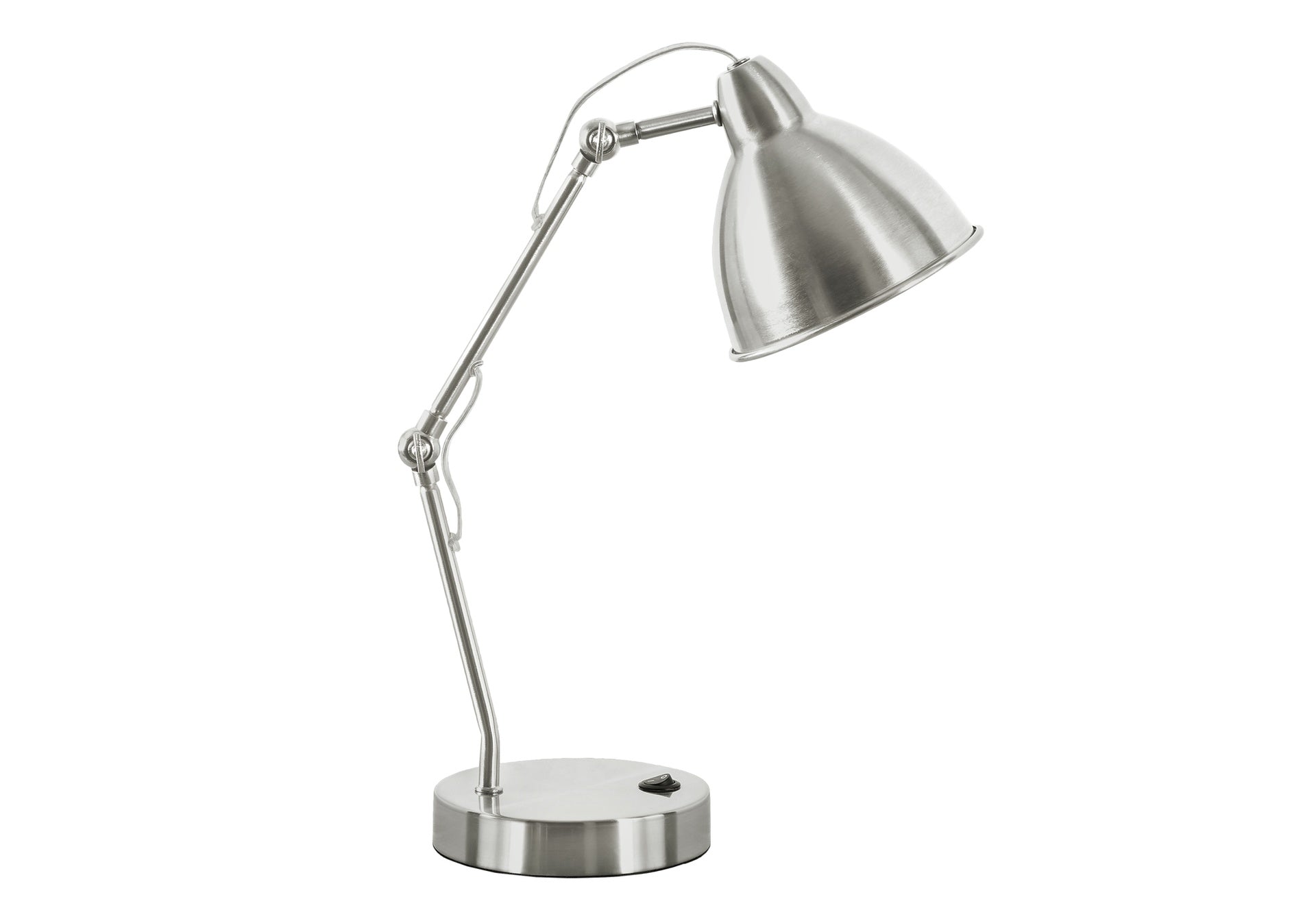 Lighting, 17"h, Table Lamp, Usb Port Included, Nickel Metal, Nickel Shade, Modern