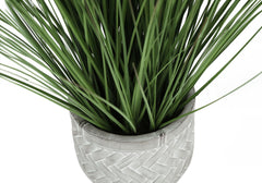Artificial Plant, 21" Tall, Grass, Indoor, Faux, Fake, Table, Greenery, Potted, Real Touch, Decorative, Green Grass, White Pot
