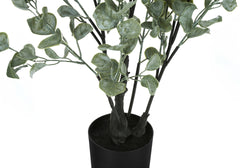 Artificial Plant, 35" Tall, Eucalyptus Tree, Indoor, Faux, Fake, Floor, Greenery, Potted, Decorative, Green Leaves, Black Pot