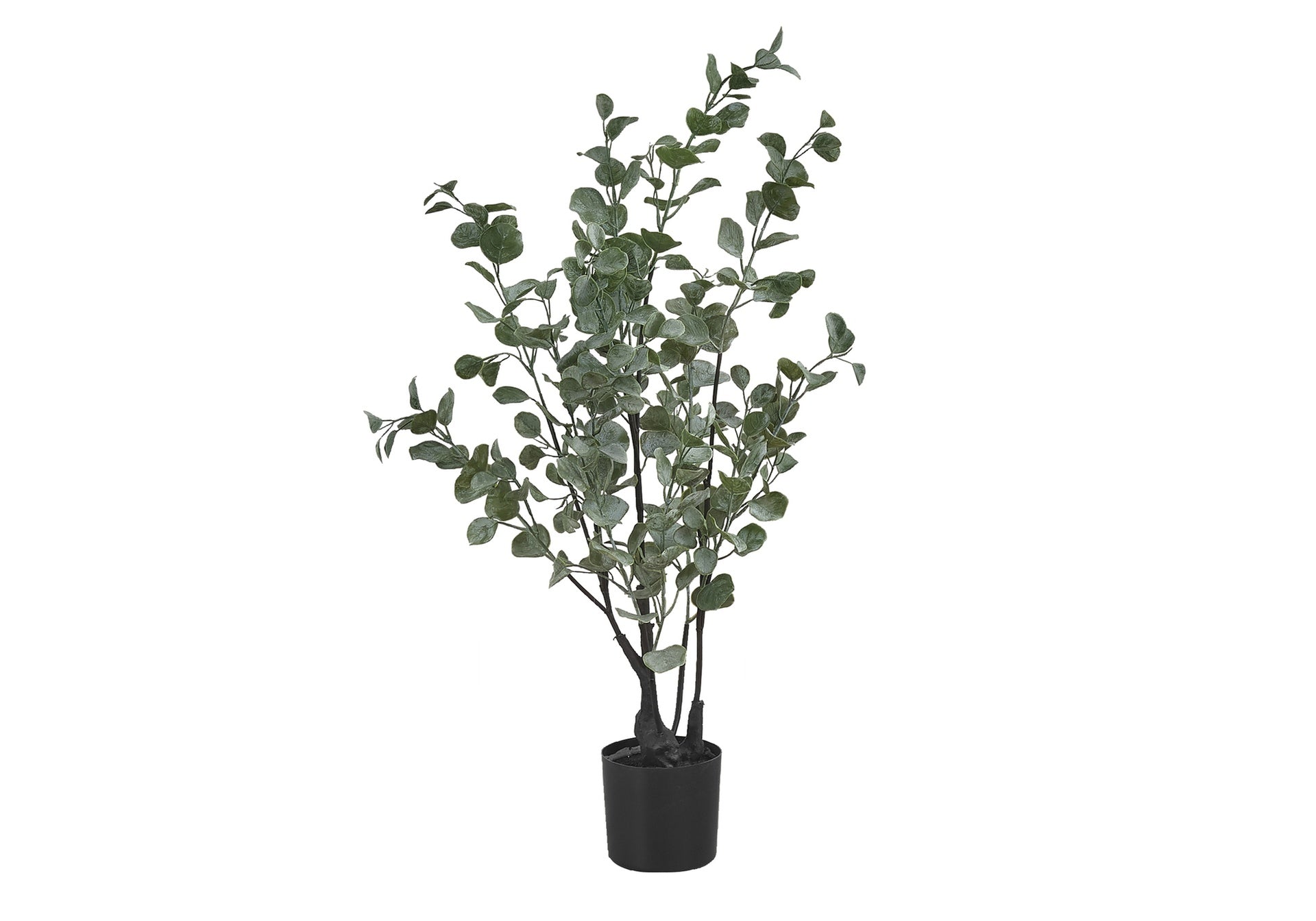 Artificial Plant, 35" Tall, Eucalyptus Tree, Indoor, Faux, Fake, Floor, Greenery, Potted, Decorative, Green Leaves, Black Pot
