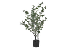 Artificial Plant, 35" Tall, Eucalyptus Tree, Indoor, Faux, Fake, Floor, Greenery, Potted, Decorative, Green Leaves, Black Pot
