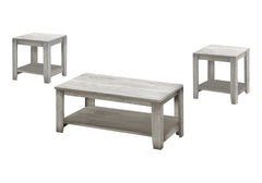 Table Set, 3pcs Set, Coffee, End, Side, Accent, Living Room, Grey Laminate, Transitional