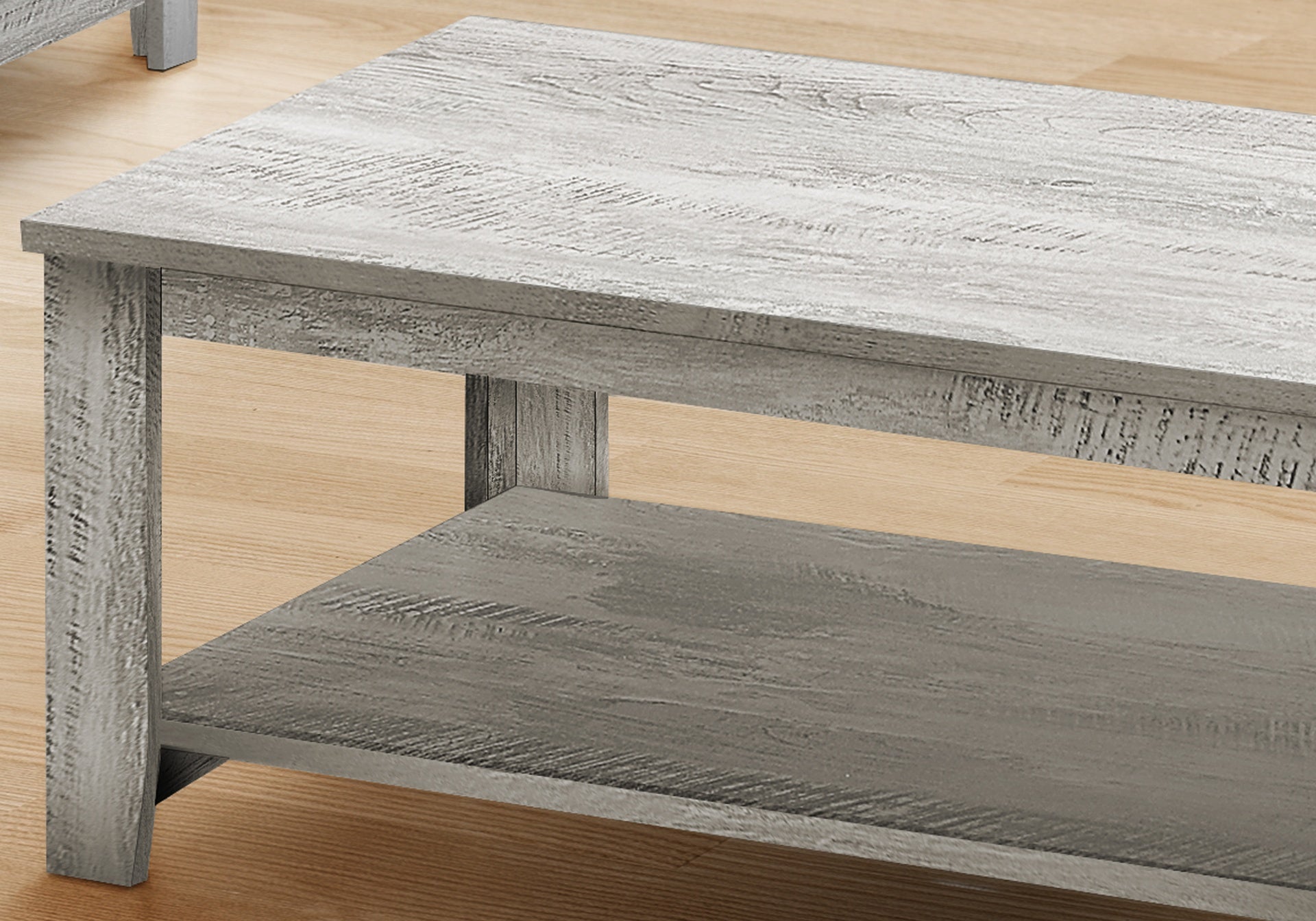Table Set, 3pcs Set, Coffee, End, Side, Accent, Living Room, Grey Laminate, Transitional