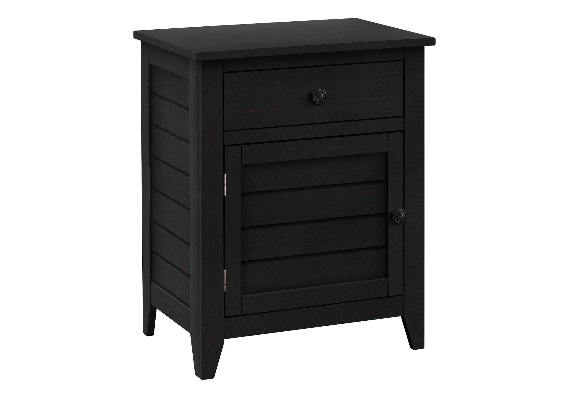 Accent Table, Nightstand, Storage Drawer, End, Side Table, Bedroom, Lamp, Storage, Black Veneer, Transitional