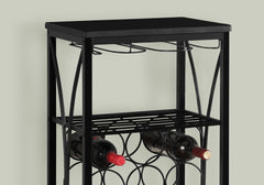 Home Bar, Wine Rack, Black Metal, Transitional