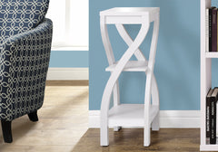 Accent Table, Side, End, Plant Stand, Square, Living Room, Bedroom, White Laminate, Contemporary, Modern