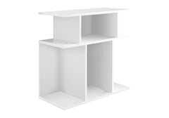 Accent Table, Side, End, Nightstand, Lamp, Living Room, Bedroom, White Laminate, Contemporary, Modern