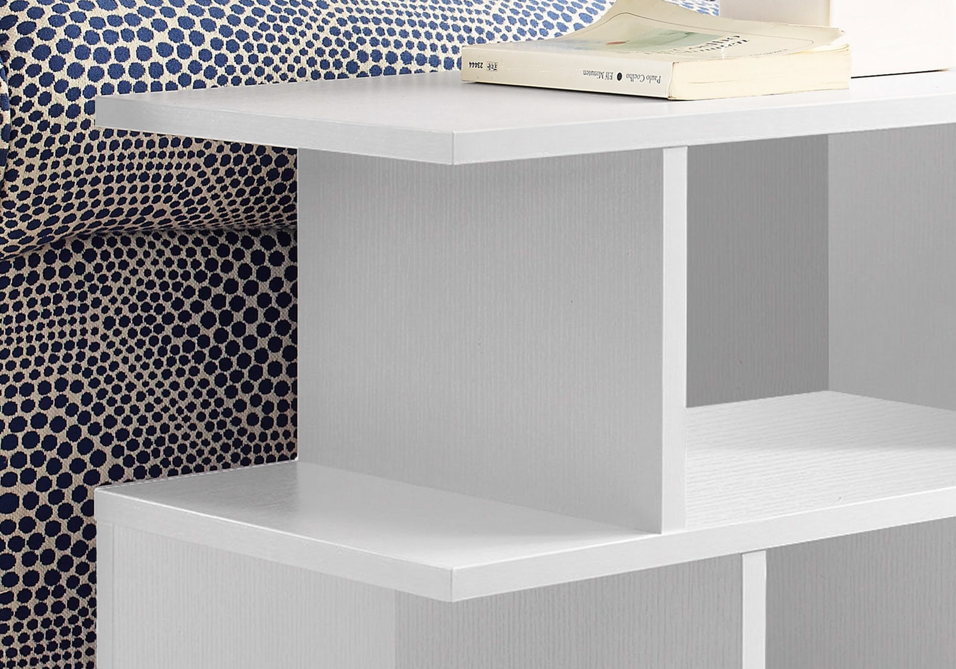 Accent Table, Side, End, Nightstand, Lamp, Living Room, Bedroom, White Laminate, Contemporary, Modern