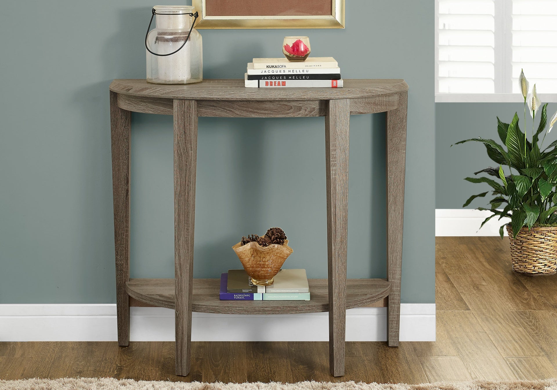Accent Table, Console, Entryway, Narrow, Sofa, Living Room, Bedroom, Brown Laminate, Contemporary, Modern