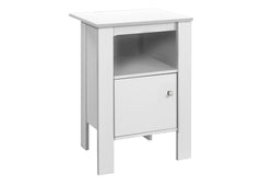 Accent Table, Side, End, Nightstand, Lamp, Storage, Living Room, Bedroom, White Laminate, Transitional