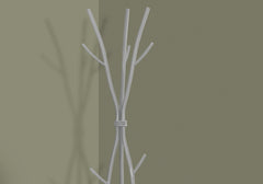 Coat Rack, Hall Tree, Free Standing, 11 Hooks, Entryway, 74"h, Bedroom, Grey Metal, Contemporary, Modern