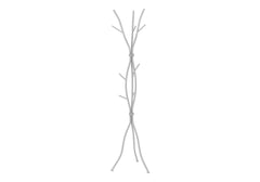 Coat Rack, Hall Tree, Free Standing, 11 Hooks, Entryway, 74"h, Bedroom, Grey Metal, Contemporary, Modern
