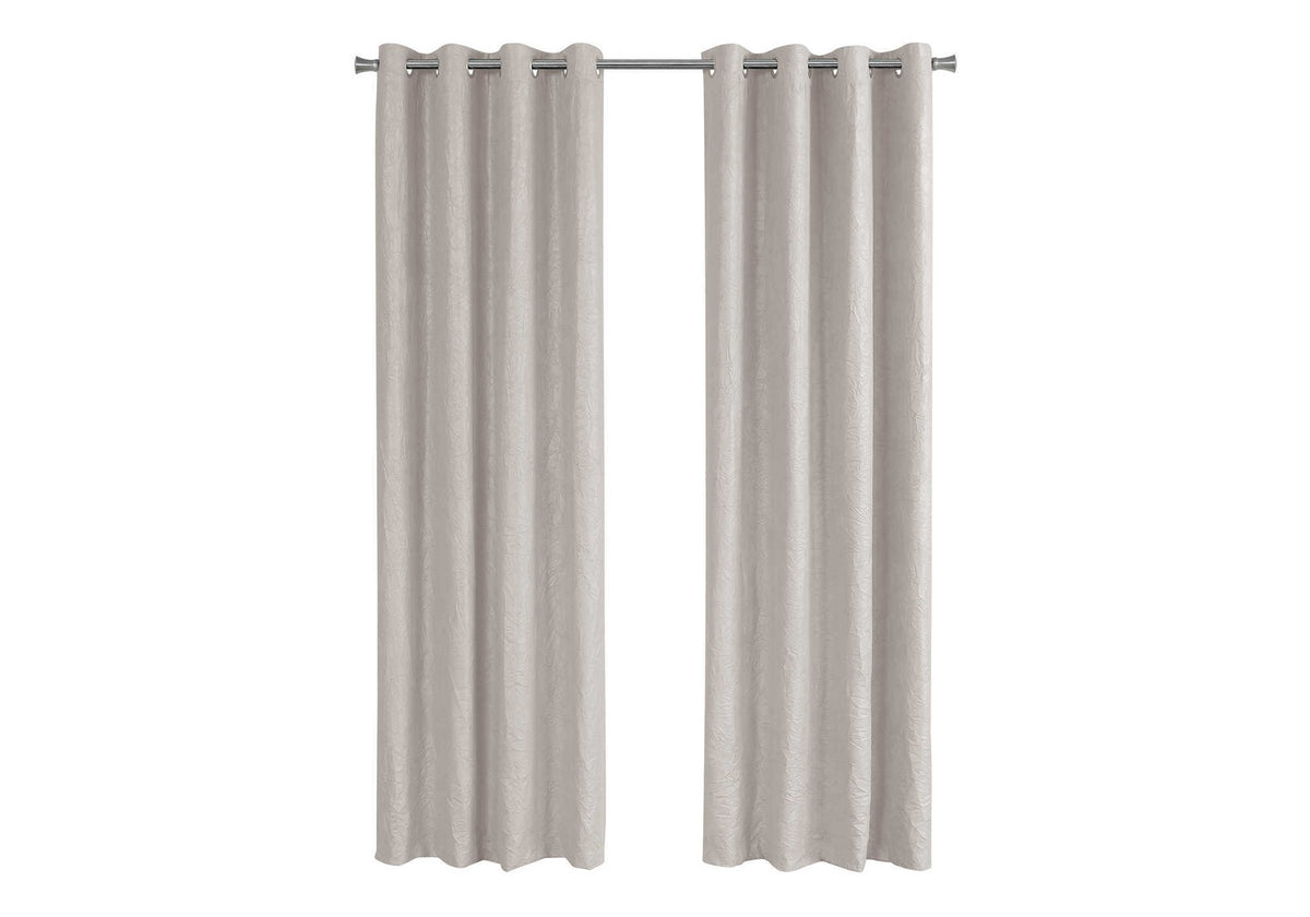 Curtain Panel, 2pcs Set, 54"w X 95"l, Room Darkening, Grommet, Living Room, Bedroom, Kitchen, Beige Micro Suede, Contemporary, Modern