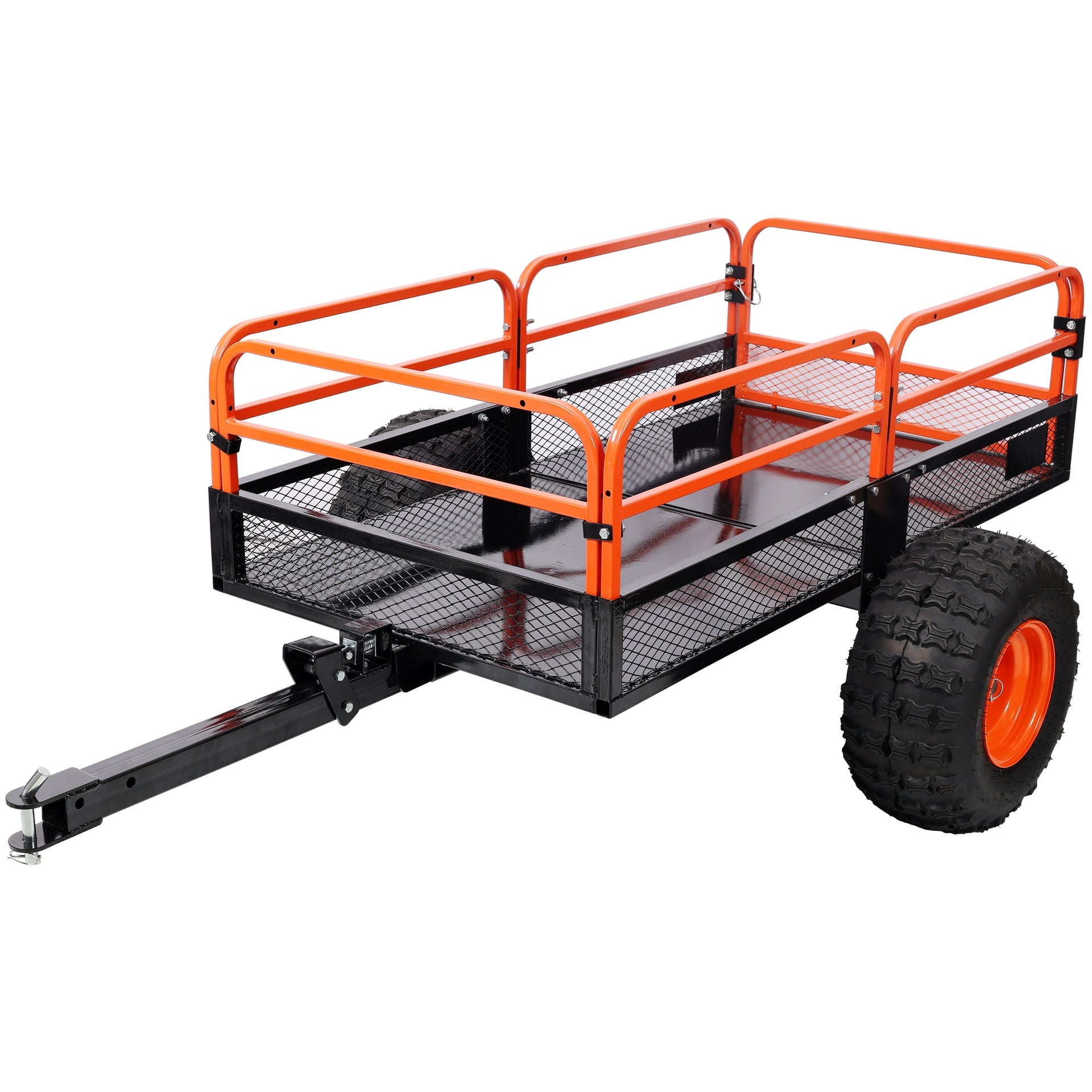 Heavy-Duty Tow-Behind Dump Cart 1500 lbs Load Capacity for ATV UTV Lawn Mower Tractor Yard Garden Farm Hauling