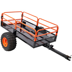 Heavy-Duty Tow-Behind Dump Cart 1500 lbs Load Capacity for ATV UTV Lawn Mower Tractor Yard Garden Farm Hauling