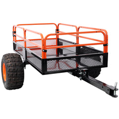 Heavy-Duty Tow-Behind Dump Cart 1500 lbs Load Capacity for ATV UTV Lawn Mower Tractor Yard Garden Farm Hauling