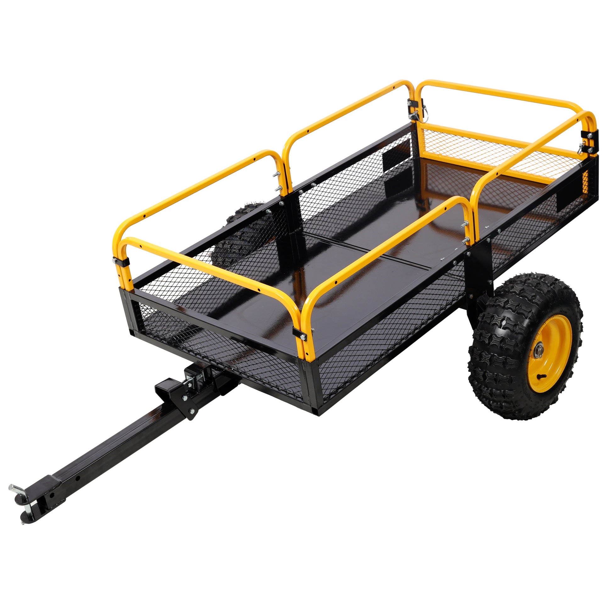 Heavy-Duty Tow-Behind Dump Cart 1000 lbs Load Capacity for ATV UTV Lawn Mower Tractor Yard Garden Farm Hauling