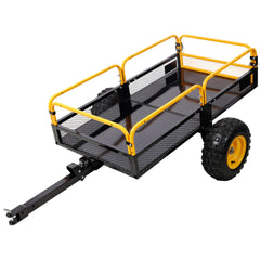 Heavy-Duty Tow-Behind Dump Cart 1000 lbs Load Capacity for ATV UTV Lawn Mower Tractor Yard Garden Farm Hauling
