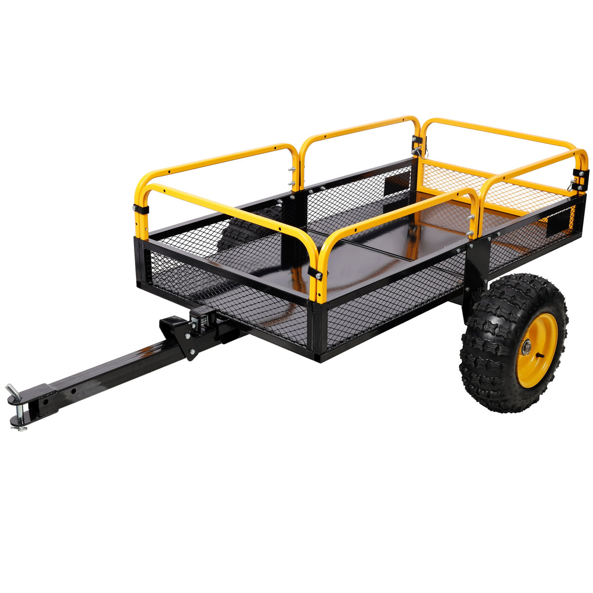 Heavy-Duty Tow-Behind Dump Cart 1000 lbs Load Capacity for ATV UTV Lawn Mower Tractor Yard Garden Farm Hauling