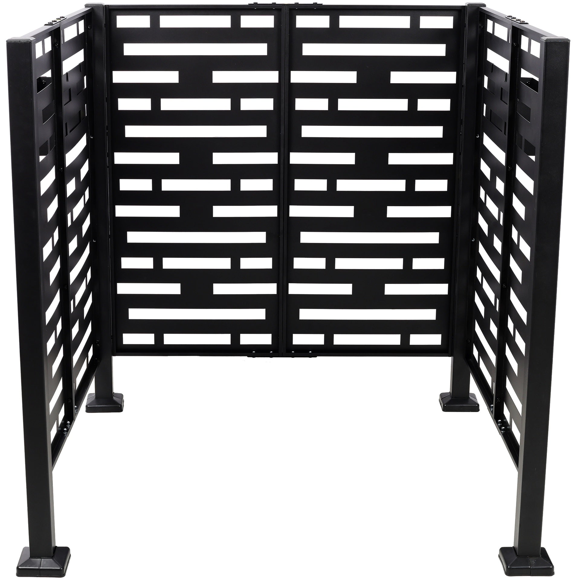 3.5*3.5FT Air Conditioner Fence for Outdoor Units Metal Privacy Fence,Metal Privacy Screen with Planter Boxes,Outdoor Freestanding Trash Can Fence