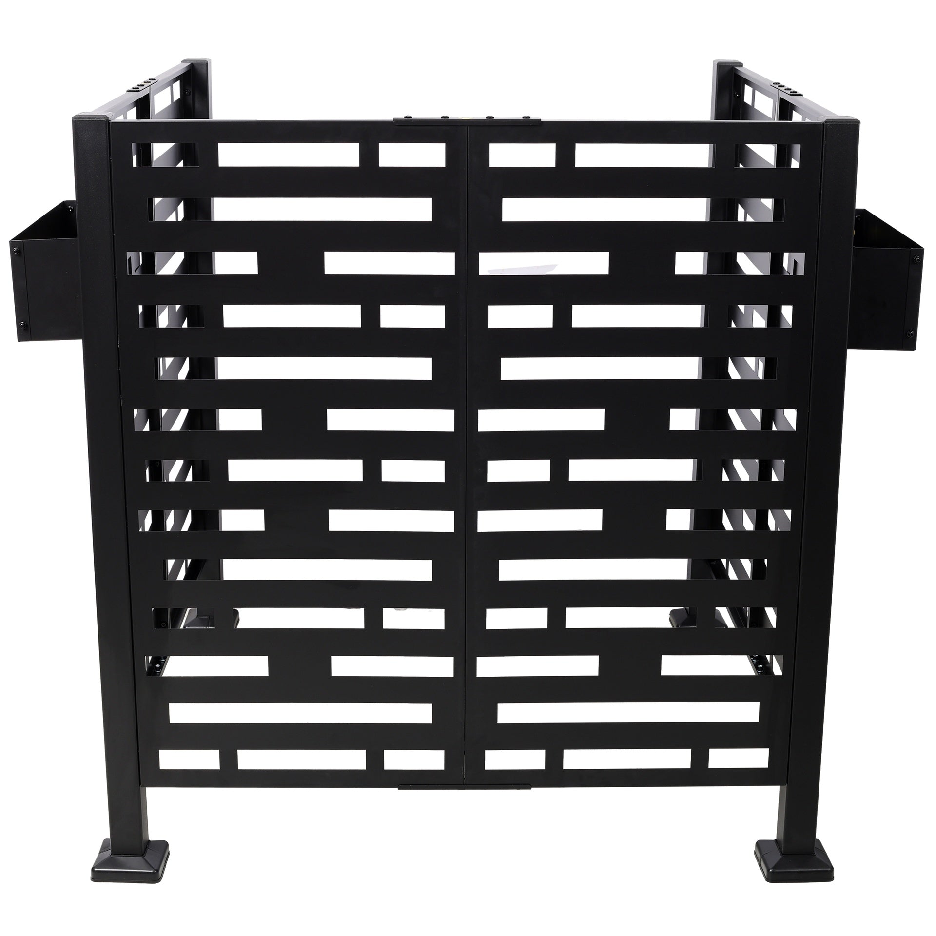 3.5*3.5FT Air Conditioner Fence for Outdoor Units Metal Privacy Fence,Metal Privacy Screen with Planter Boxes,Outdoor Freestanding Trash Can Fence