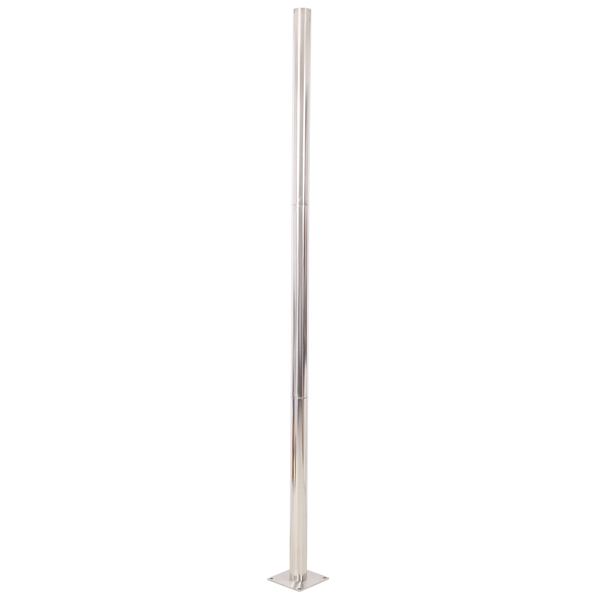 8FT Heavy Duty Stainless Steel Canopy Pole With Base Plate,Suitable for Garden,Yard,Patio,Playground