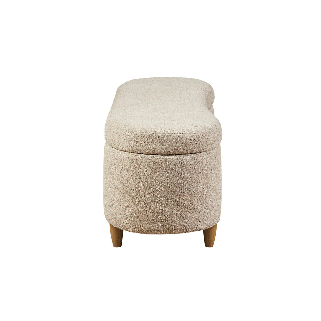 Boucle Flip Top Storage Bench Taupe See below