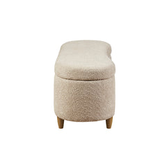 Boucle Flip Top Storage Bench Taupe See below