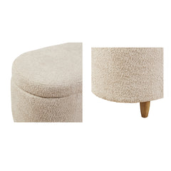 Boucle Flip Top Storage Bench Taupe See below