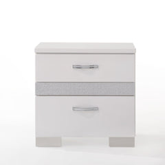 Glossy White Finish Nightstand with 3x Drawers Modern Bedroom Furniture 1pc