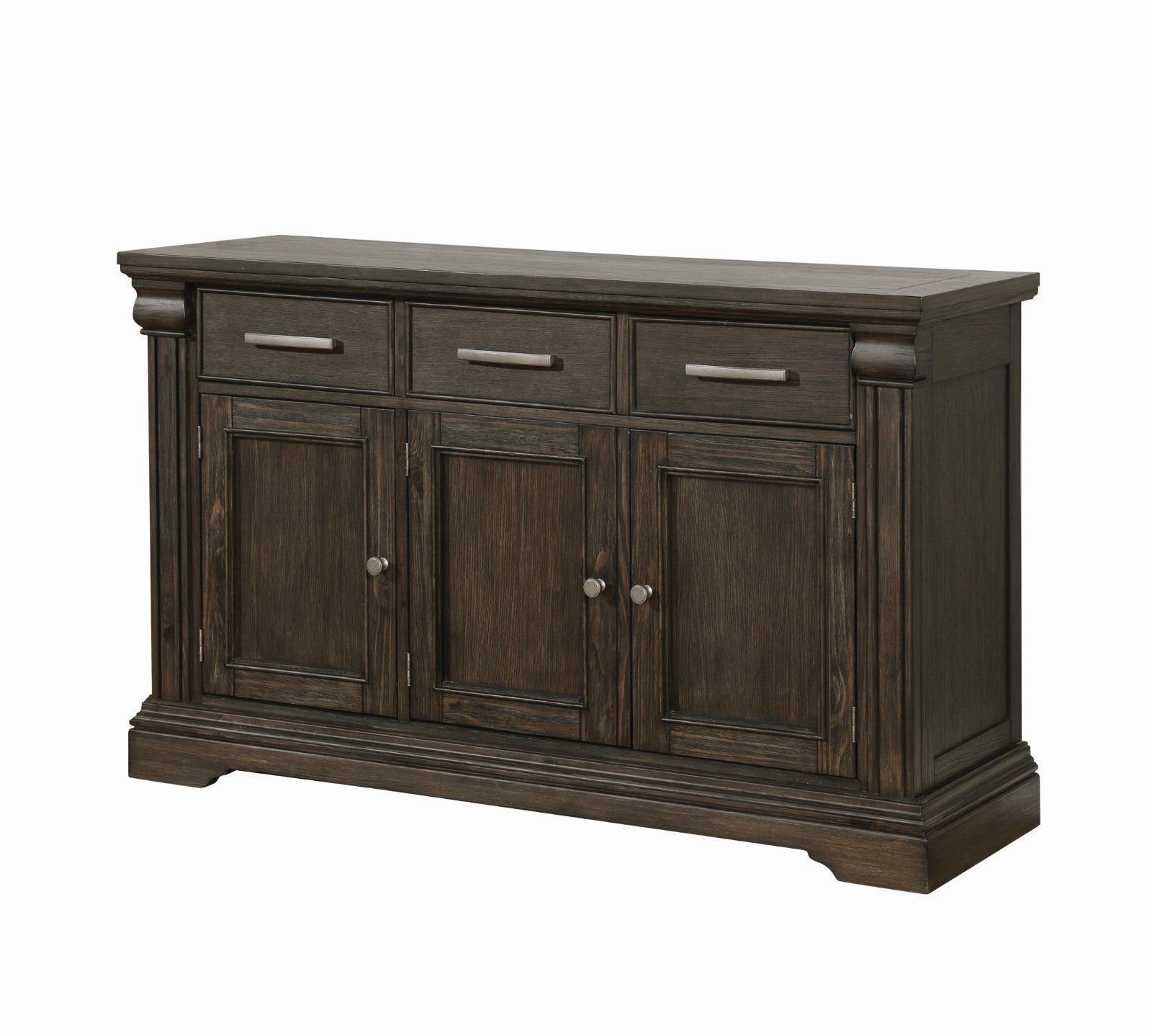 Contemporary Espresso 1pc Server Solidwood Functional Storage Drawers Server Dining Room Furniture