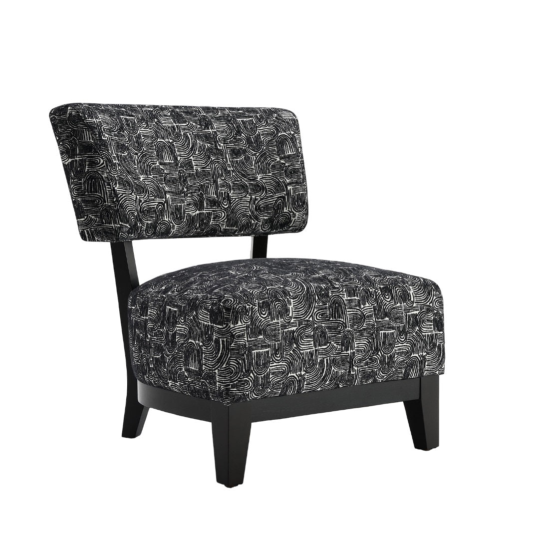 Black Finish 1pc Accent Chair Armless Design And Angled design Tapered Legs Primary Living Room