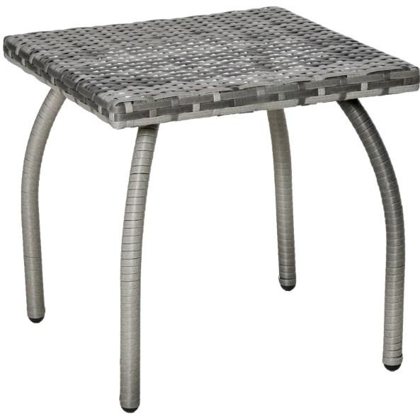 Small Square Rattan End Table,Outdoor Wicker Side Table,All-Weather Material Coffee Table for Garden, Balcony, Backyard