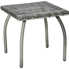 Small Square Rattan End Table,Outdoor Wicker Side Table,All-Weather Material Coffee Table for Garden, Balcony, Backyard