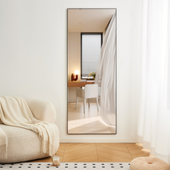 70" x 31" Full Length mirror black  Aluminum Alloy Frame, leaning or Wall Mounted, High Definition, Shatter-Proof, Ideal for Bedroom, Living Room, Corridor - Modern Home Decor