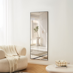 70" x 31" Full Length mirror black  Aluminum Alloy Frame, leaning or Wall Mounted, High Definition, Shatter-Proof, Ideal for Bedroom, Living Room, Corridor - Modern Home Decor