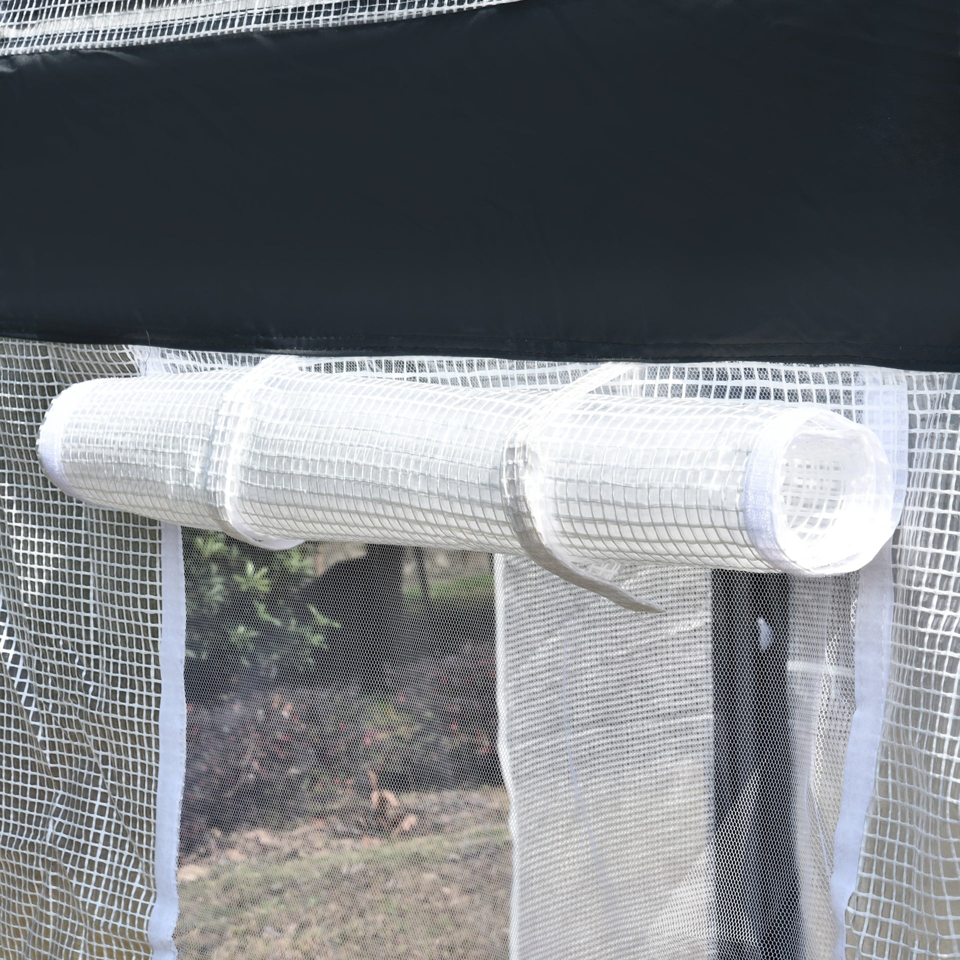 Outsunny 10' x 7' x 7' Walk-In Greenhouse, Outdoor Garden Warm Hot House with 4 Roll-up Windows, 2 Zippered Doors and Weather Cover, White