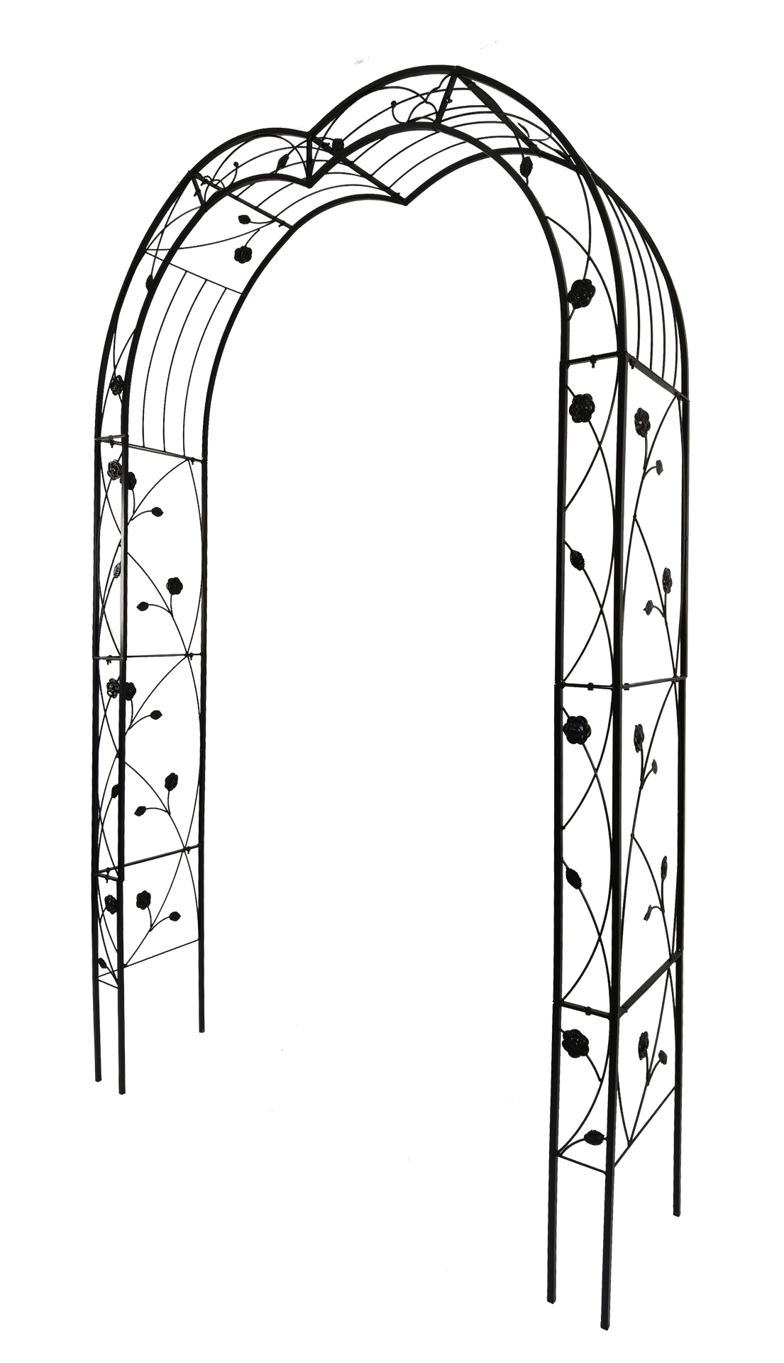 Metal Garden Arch Assemble Freely with 8 Styles Garden Arbor Trellis Climbing Plants Support Rose Arch Black