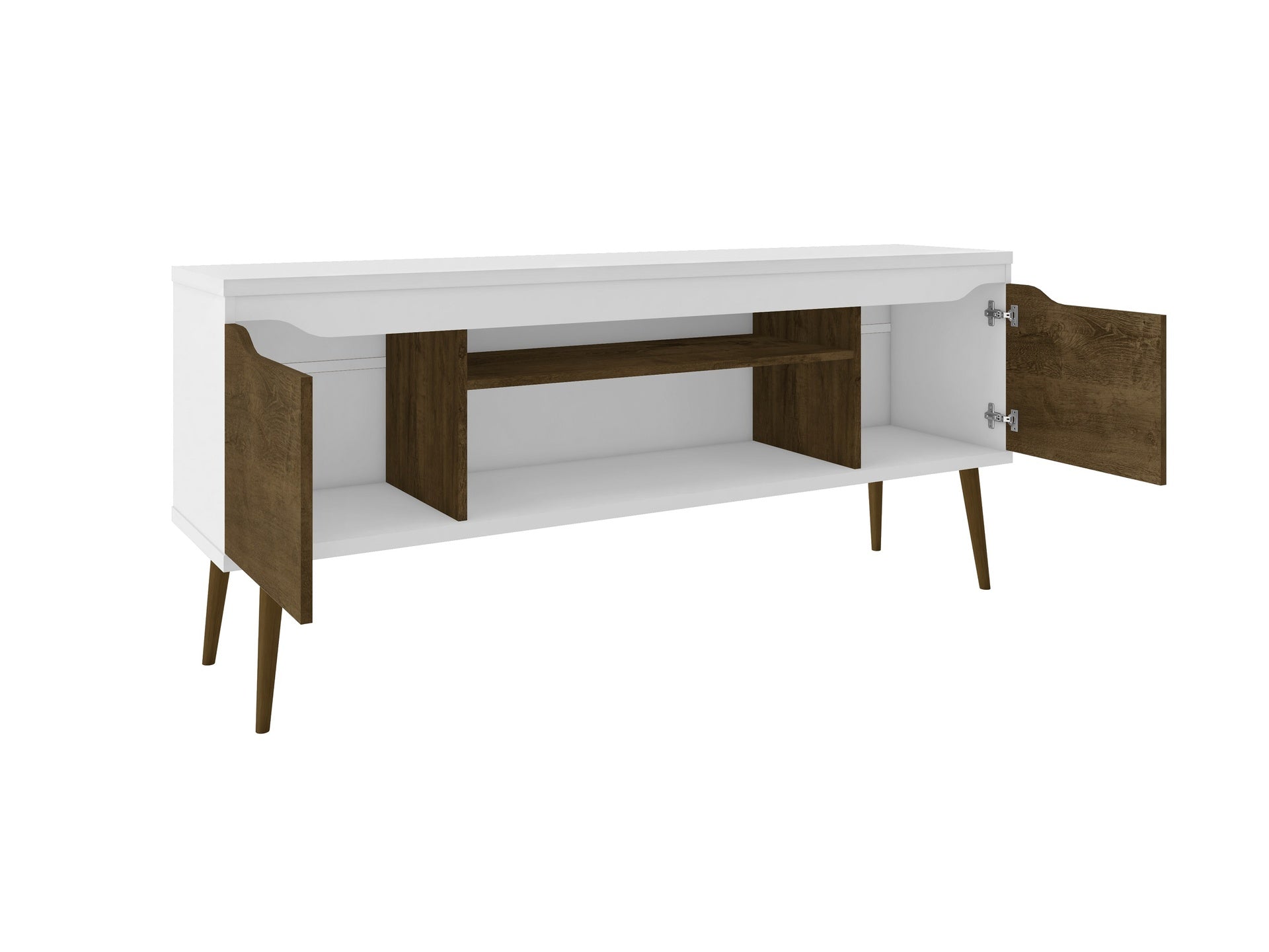 TV Stand in Rustic Brown and White