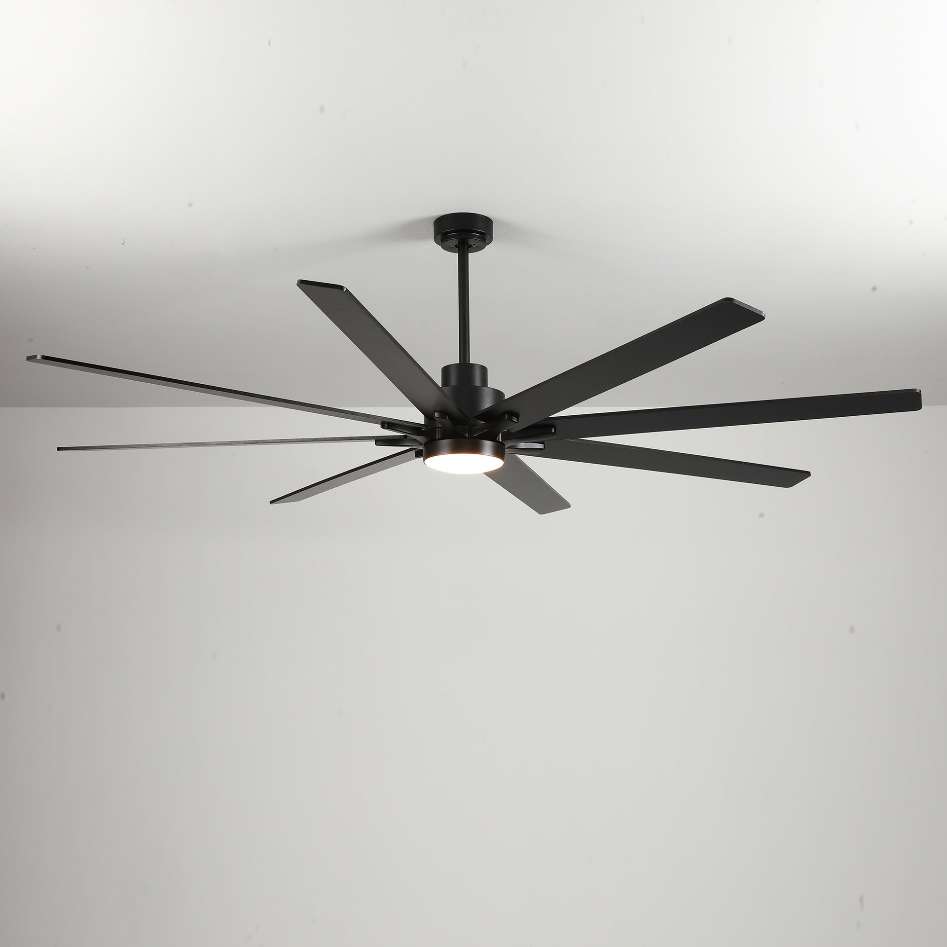 84 Inch Large 8 PCS Plywood Reversible Blades  Ceiling Fan With Light Kit 3 Color  Dimmable LED, DC 6 Speed ,Remote Control Ceiling Fan  for Patio Living Room, Bedroom, Office,Indoor.(Matte Black )