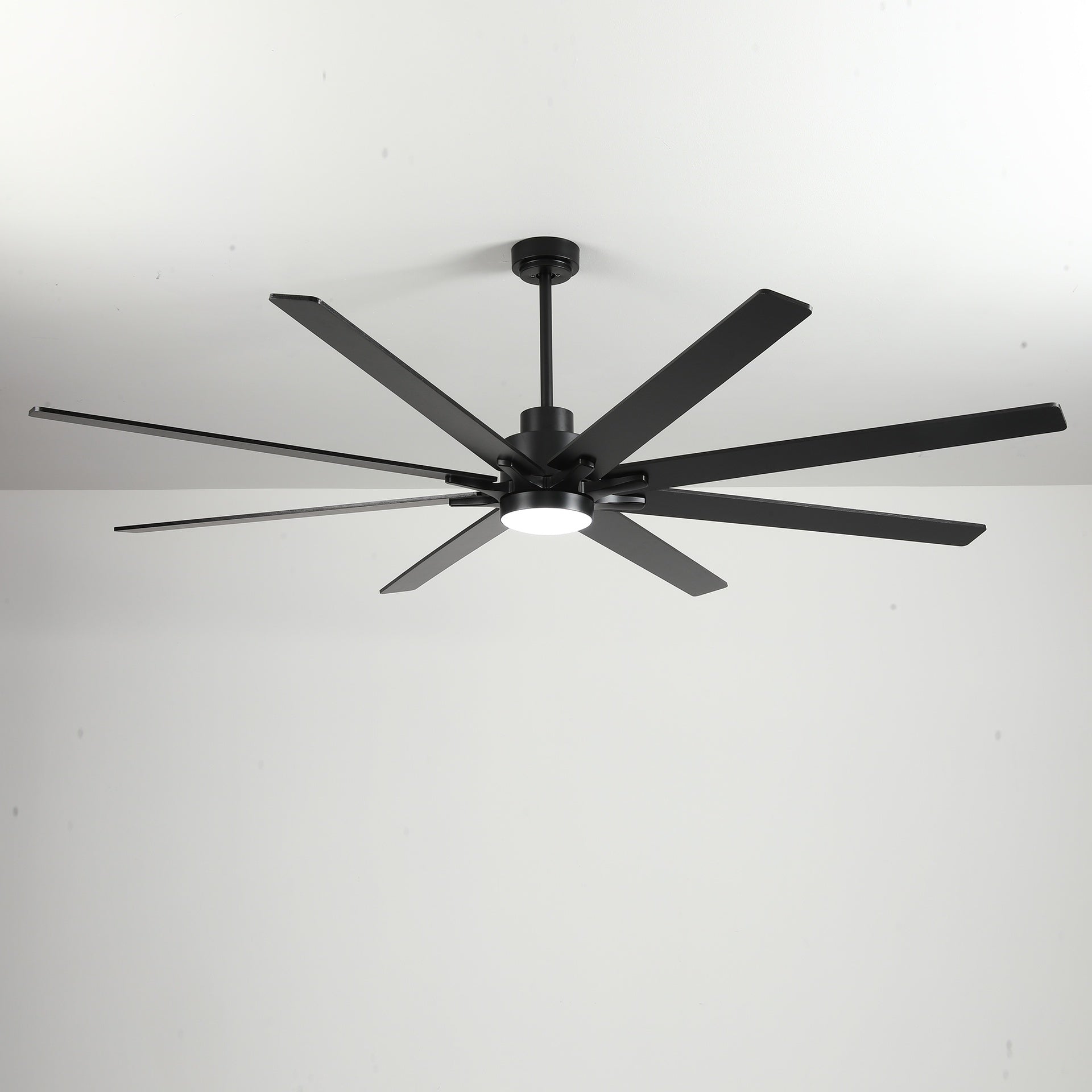 84 Inch Large 8 PCS Plywood Reversible Blades  Ceiling Fan With Light Kit 3 Color  Dimmable LED, DC 6 Speed ,Remote Control Ceiling Fan  for Patio Living Room, Bedroom, Office,Indoor.(Matte Black )