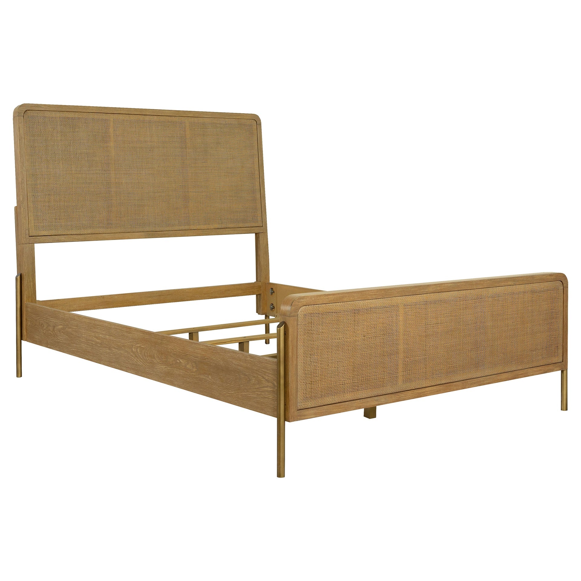 Stevie Sand Wash and Natural Cane Eastern King Panel Bed