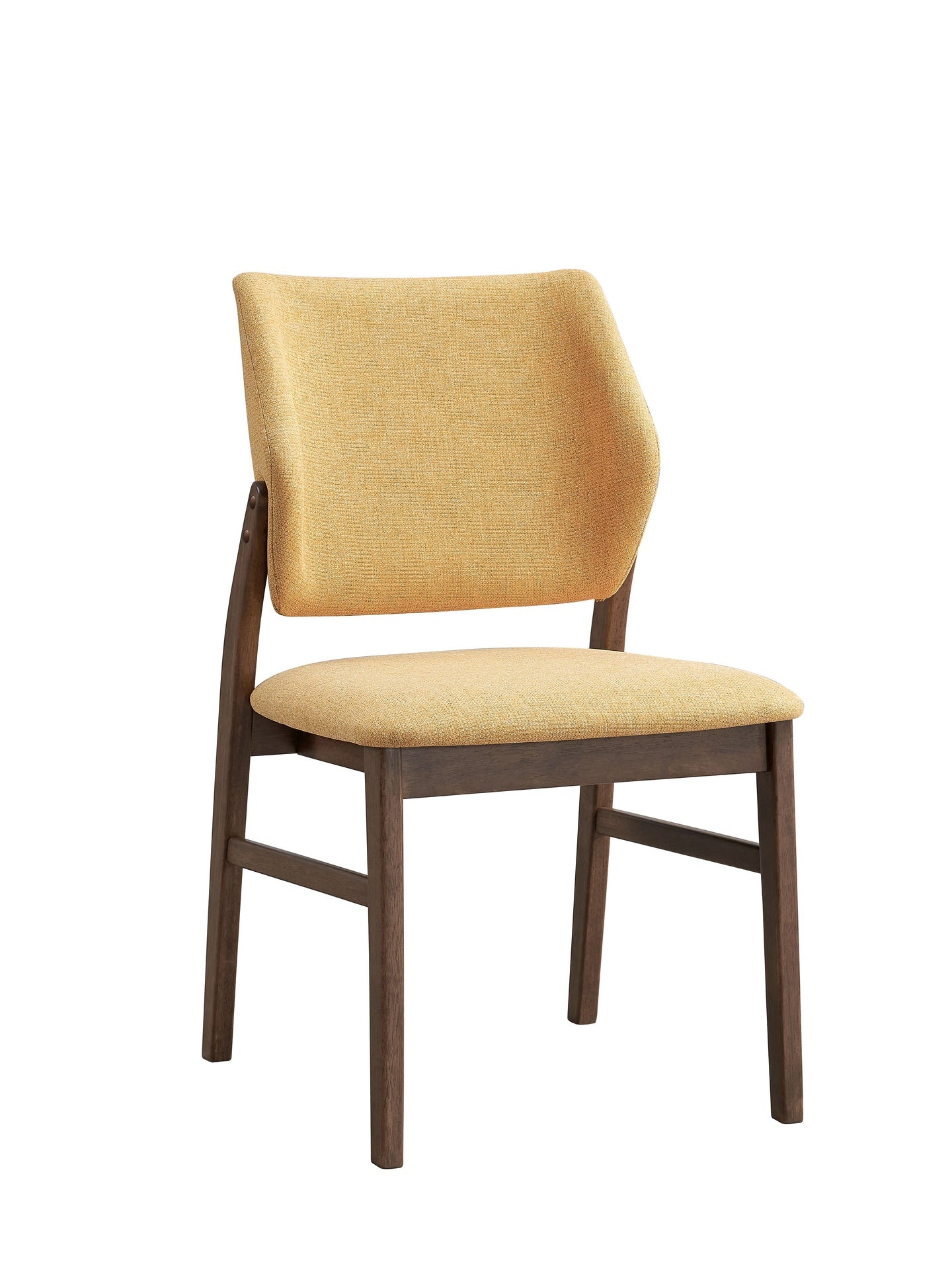 Sarha Yellow Fabric & Walnut Finish Side Chair (Set of 2)