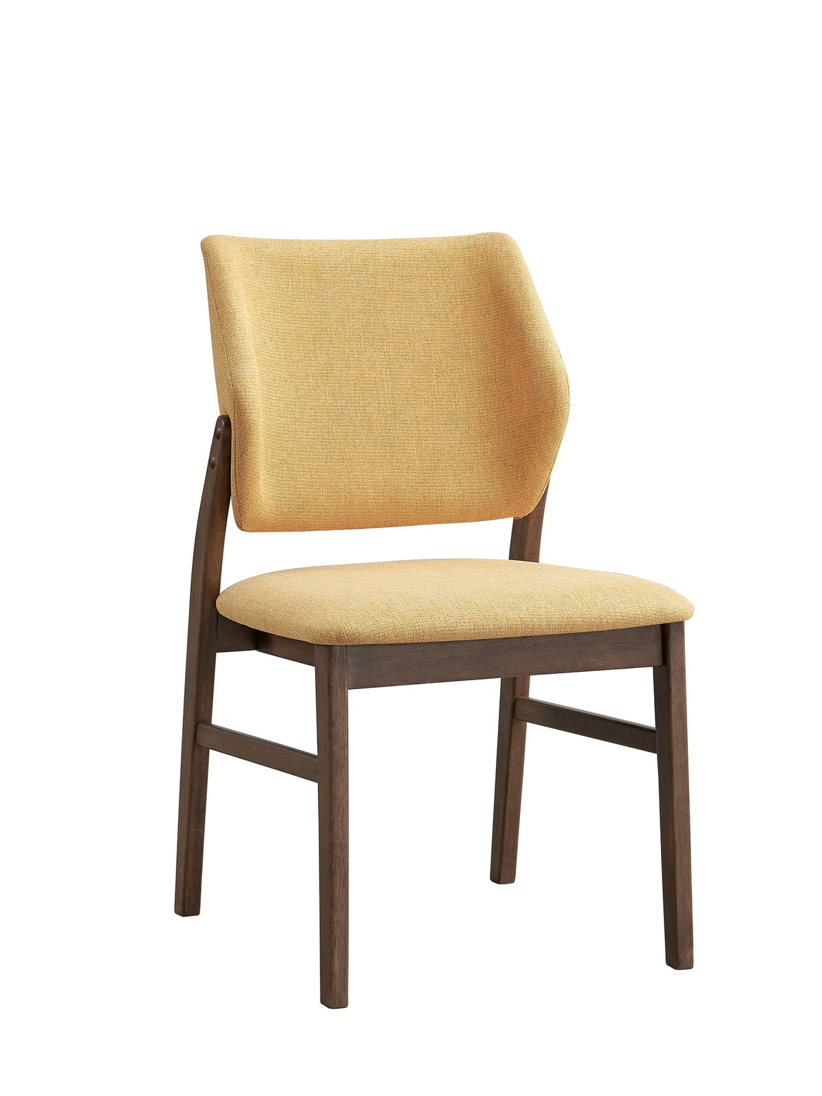 Sarha Yellow Fabric & Walnut Finish Side Chair (Set of 2)