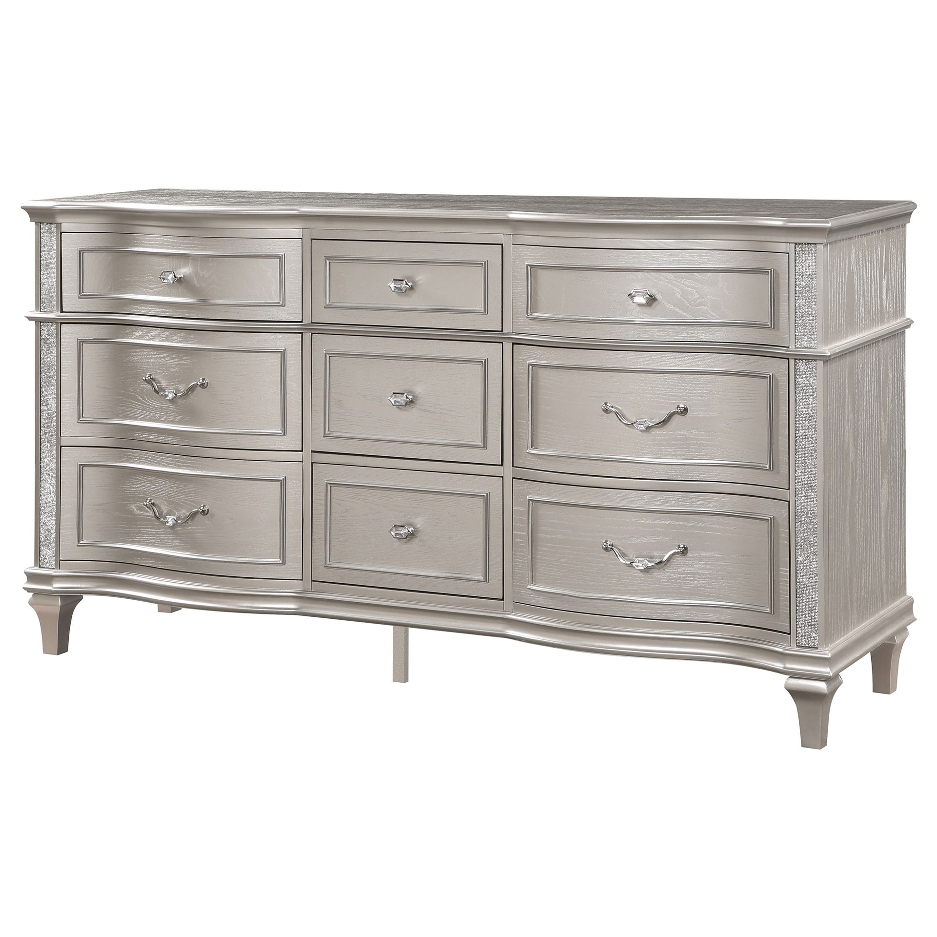 Katerina Silver Oak 9-drawer Dresser with Removable Jewelry Tray